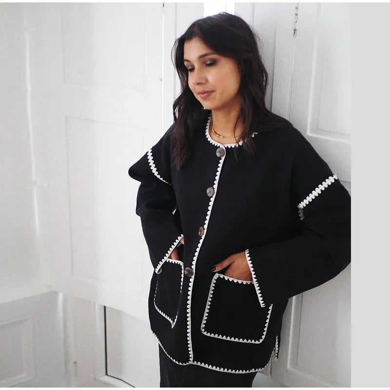 White and black Coat