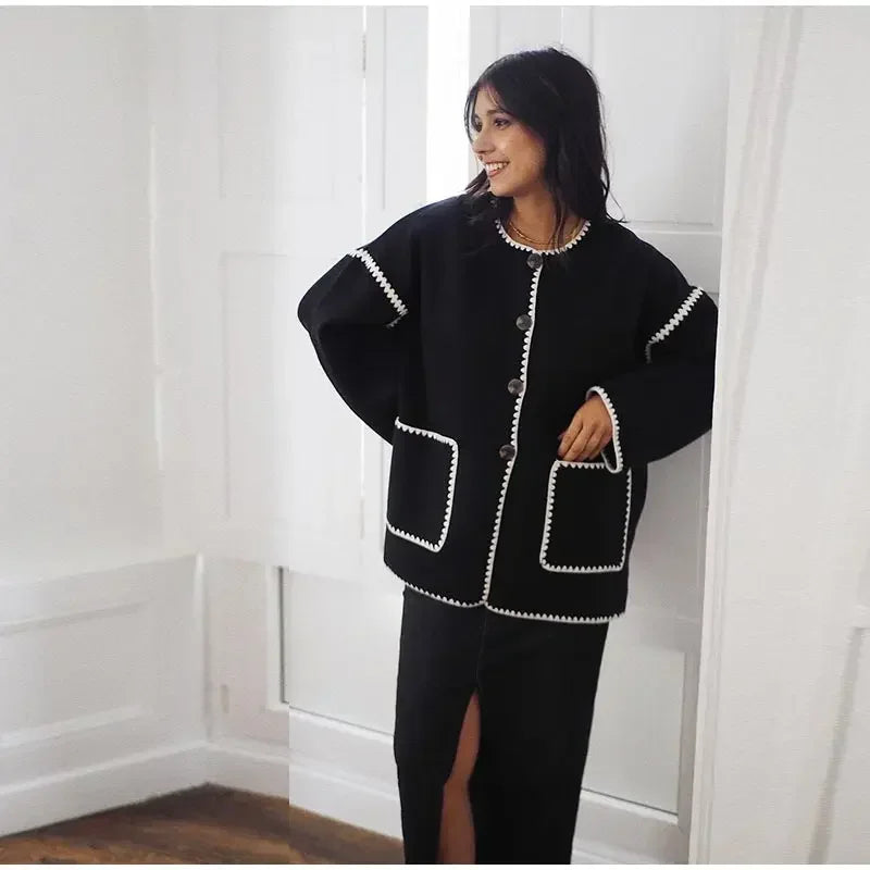 White and black Coat