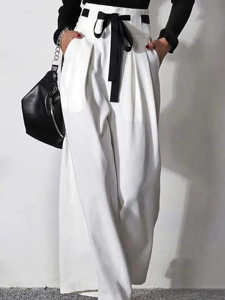 Casual Loose Wide Leg White