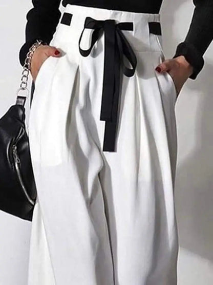 Casual Loose Wide Leg White